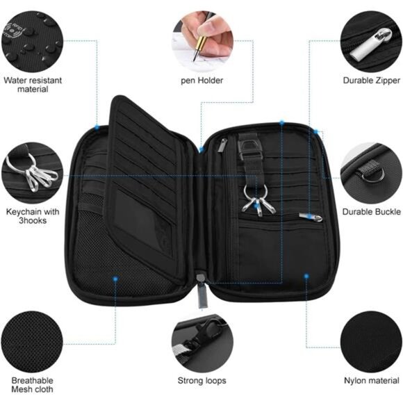 RFID Travel Passport Holder for Family - Large, Wallet Holder for Family Men - Picture 5 of 7